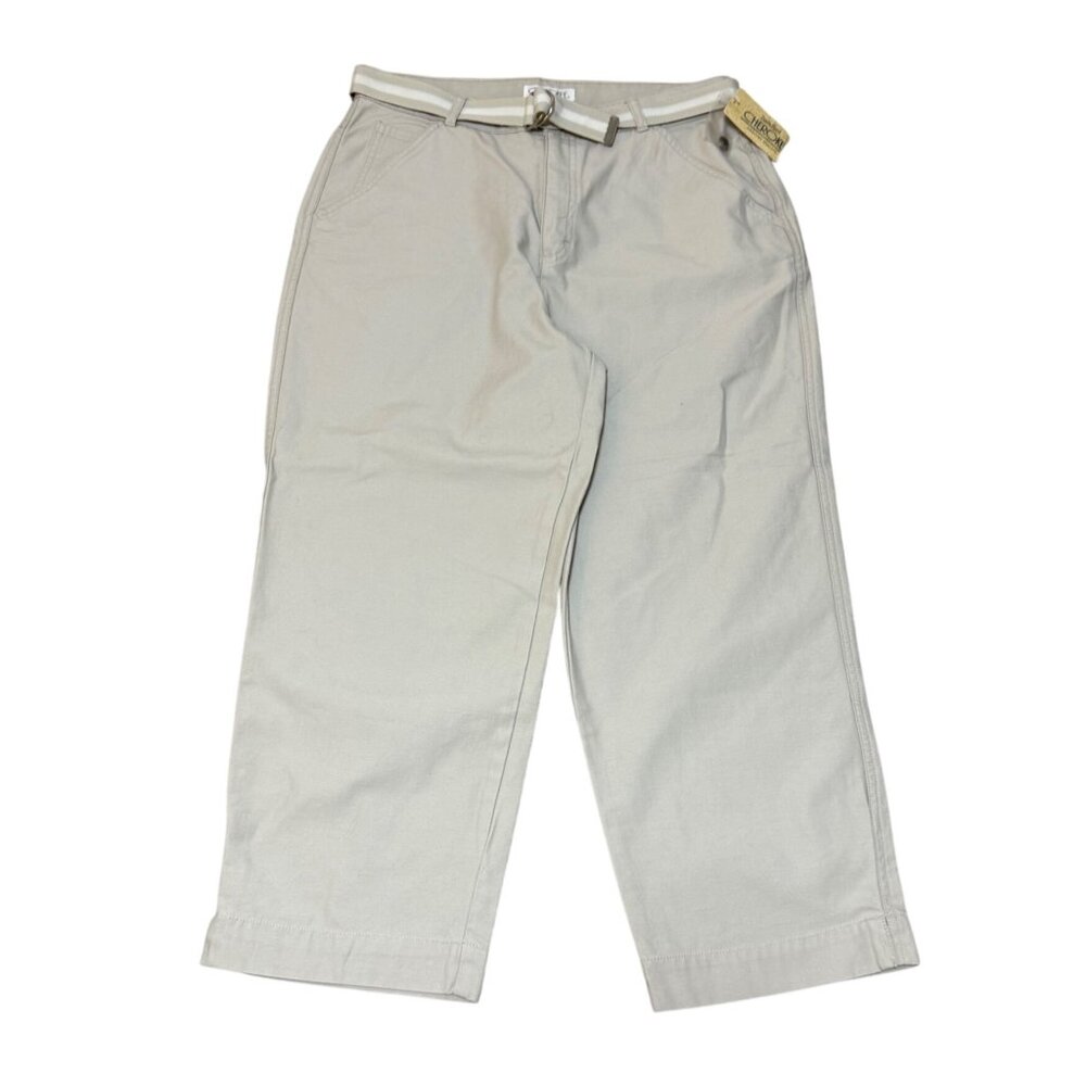 Cherokee Khaki Cropped Pants Size 14 High Waist Everyday Causal Workwear Travel